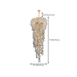 Crystal Branch Tiered Gold Long Adjustable Foyer Chandelier Image - 22