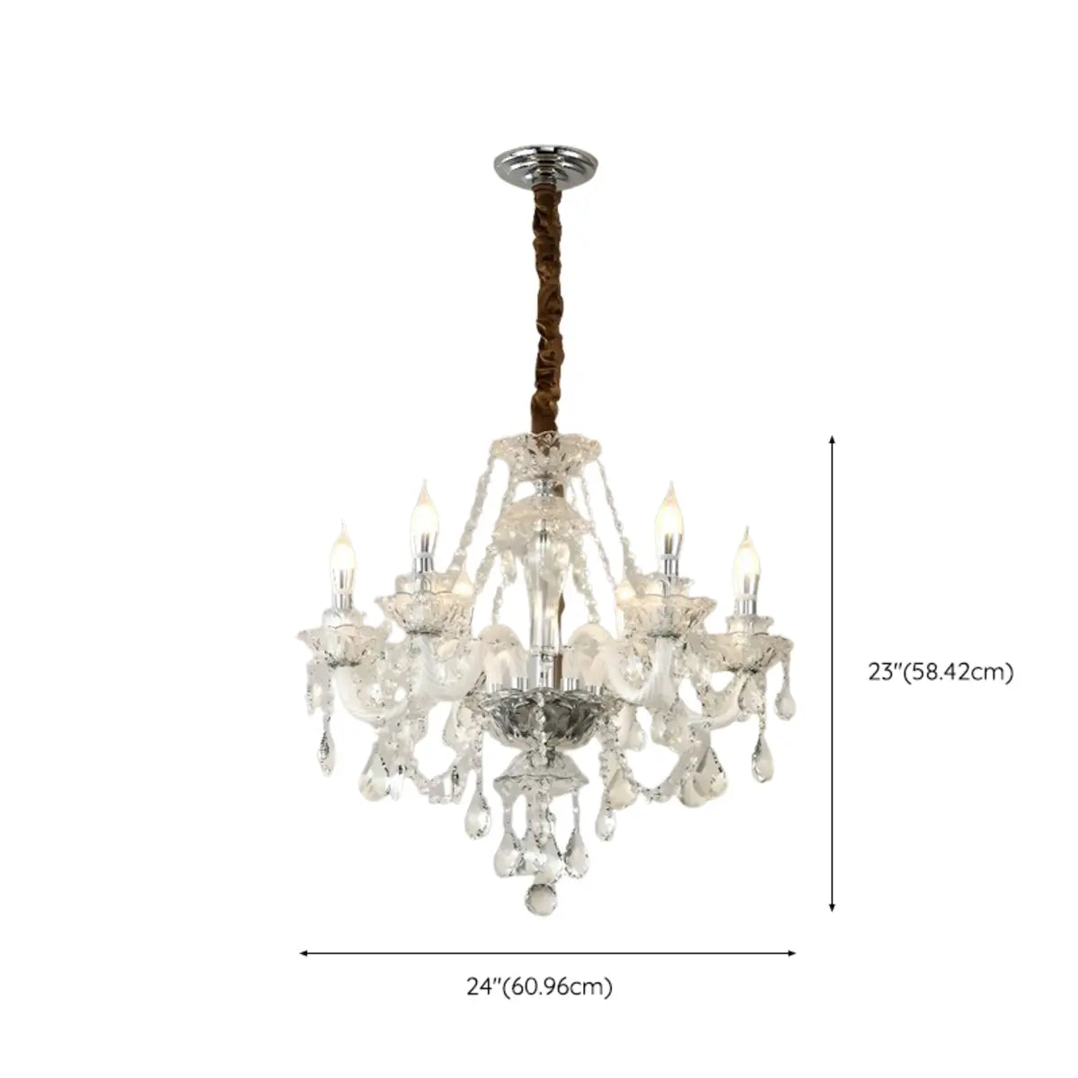 Crystal Clear Living Room Adjustable Candelabra Chandelier 