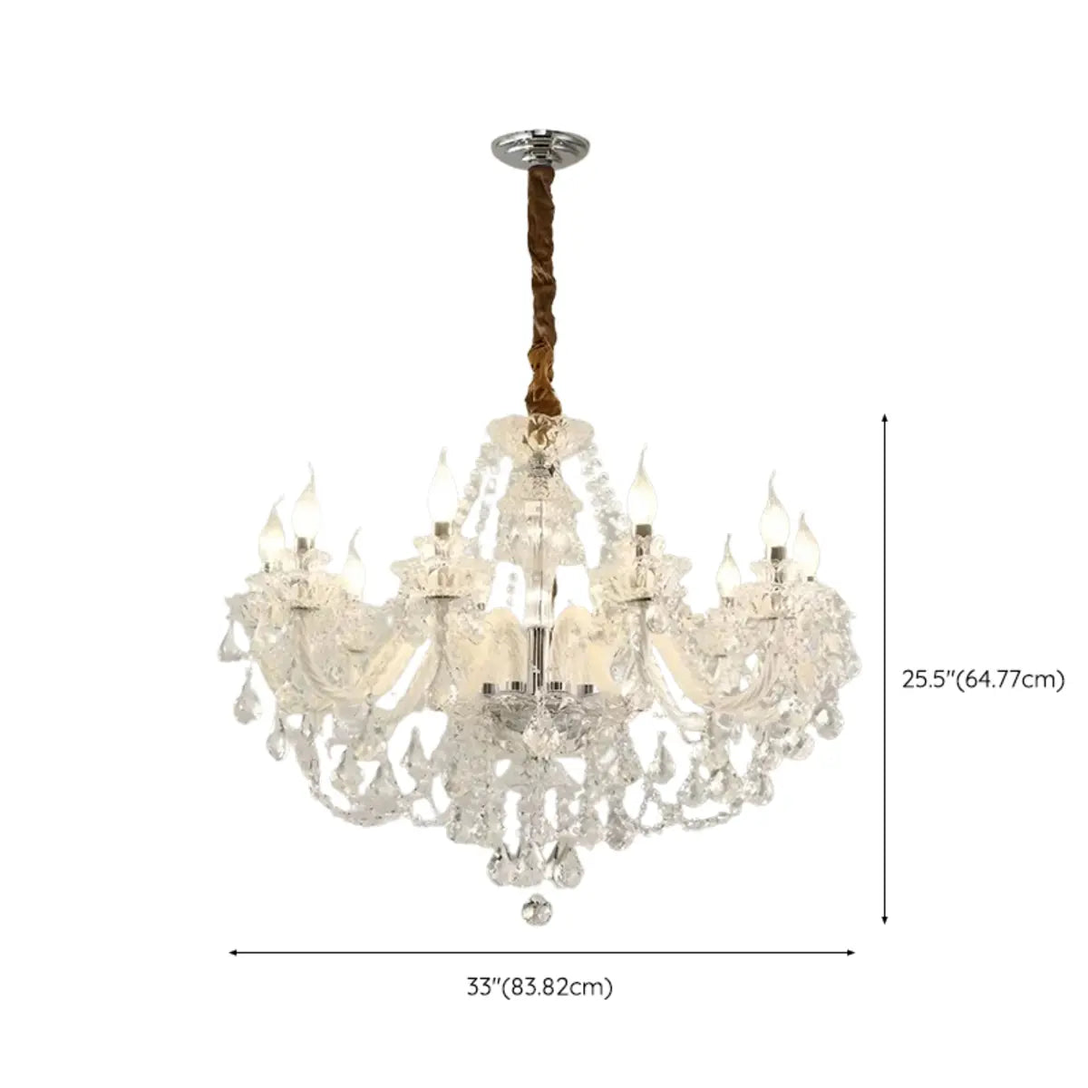 Crystal Clear Living Room Adjustable Candelabra Chandelier Image - 17