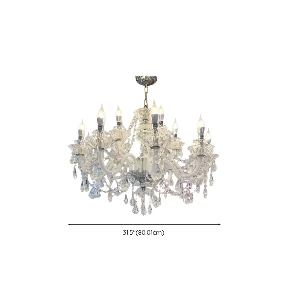 Crystal Clear Living Room Adjustable Candelabra Chandelier Image - 18