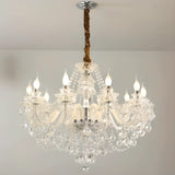 Crystal Clear Living Room Adjustable Candelabra Chandelier Image - 5