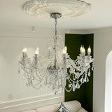 Crystal Clear Living Room Adjustable Candelabra Chandelier Image - 6