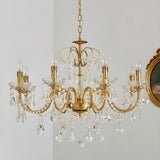 Crystal Gold Living Room Candelabra Adjustable Chandelier Image - 6