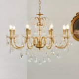 Crystal Gold Living Room Candelabra Adjustable Chandelier Image - 8