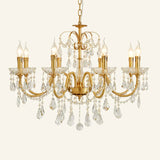 Crystal Gold Living Room Candelabra Adjustable Chandelier Image - 9