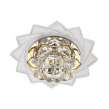 Crystal Lotus Purple Glow LED Flush Mount Ceiling Light Image - 3