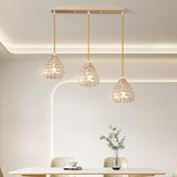 Crystal Modern 3-Light Teardrop Island Pendant Light Image - 1