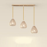 Crystal Modern 3-Light Teardrop Island Pendant Light Image - 6