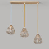 Crystal Modern 3-Light Teardrop Island Pendant Light Image - 8