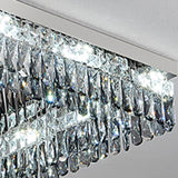 Crystal Rectangular Stainless-Steel Flush Mount Light Image - 10