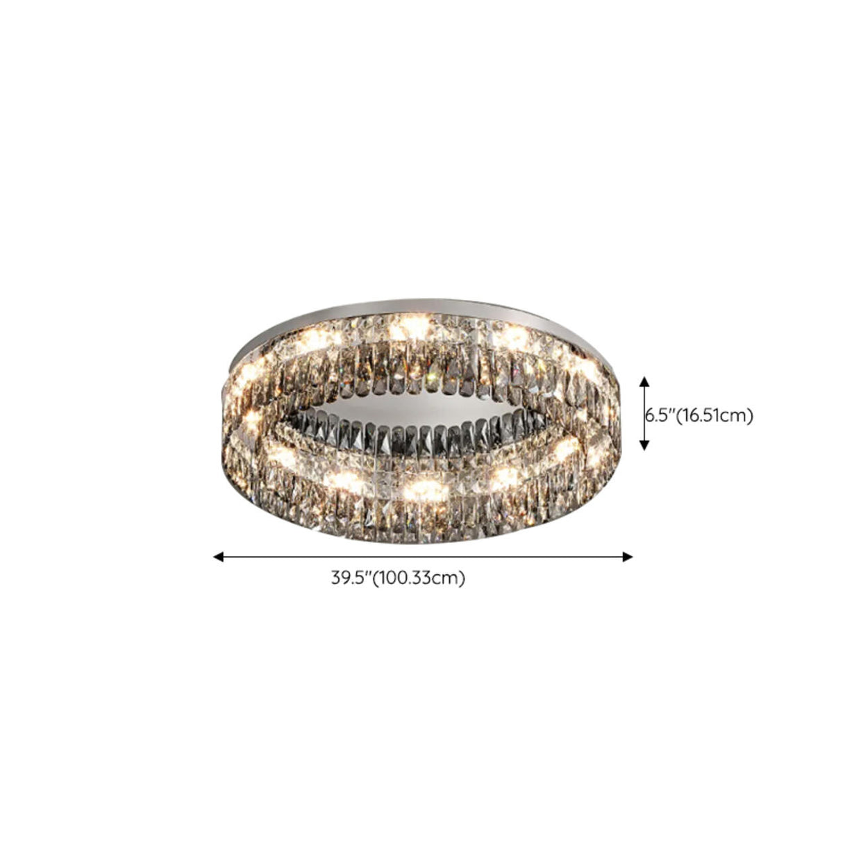 Crystal Rectangular Stainless-Steel Flush Mount Light Image - 21