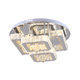 Crystal Square Remote Control LED Flush Mount Light Image - 3