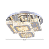 Crystal Square Remote Control LED Flush Mount Light #size