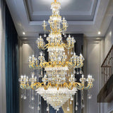 Crystal Tiered Gold Candle Multi-Light Classic Chandelier Image - 2