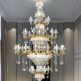 Crystal Tiered Gold Candle Multi-Light Classic Chandelier Image - 3