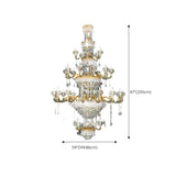 Crystal Tiered Gold Candle Multi-Light Classic Chandelier #size