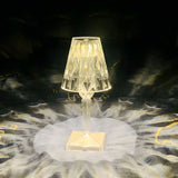 Cup-Shaped Sparkling Clear Glass Crystal Table Lamp Image - 11