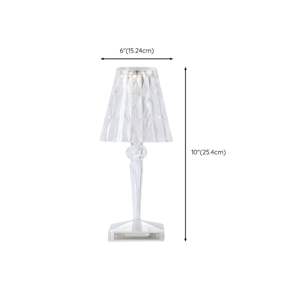 Cup-Shaped Sparkling Clear Glass Crystal Table Lamp 