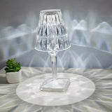 Cup-Shaped Sparkling Clear Glass Crystal Table Lamp Image - 4