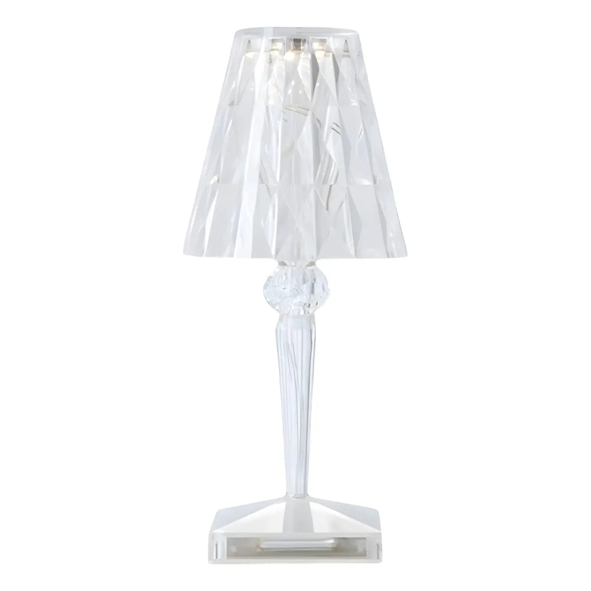 Cup-Shaped Sparkling Clear Glass Crystal Table Lamp Image - 5