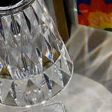 Cup-Shaped Sparkling Clear Glass Crystal Table Lamp Image - 9