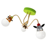 Curve Arm Animal Ball Metal Kids Room Colorful Chandelier Image - 5