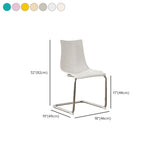 Curved Back Acrylic Cantilever Armless Dining Chair #size