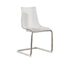 Curved Back Acrylic Cantilever Armless Dining Chair Image - 3