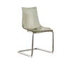 Curved Back Acrylic Cantilever Armless Dining Chair Image - 4