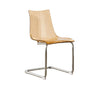 Curved Back Acrylic Cantilever Armless Dining Chair Image - 5