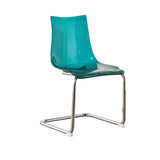 Curved Back Acrylic Cantilever Armless Dining Chair Image - 8