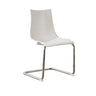 Curved Back Acrylic Cantilever Armless Dining Chair Image - 9