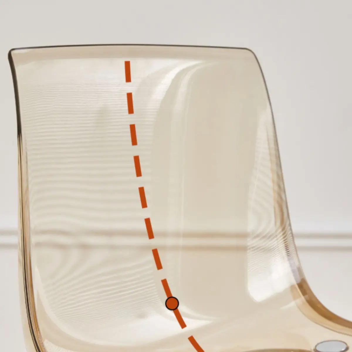 Curved Back Acrylic Cantilever Armless Dining Chair Image - 10