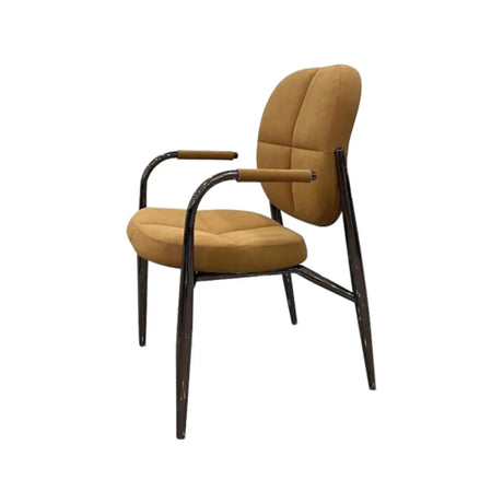 Curved Back Arm Chair Leather Dining Chairs Ginger Image - 2