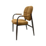 Curved Back Arm Chair Leather Dining Chairs Ginger Image - 2