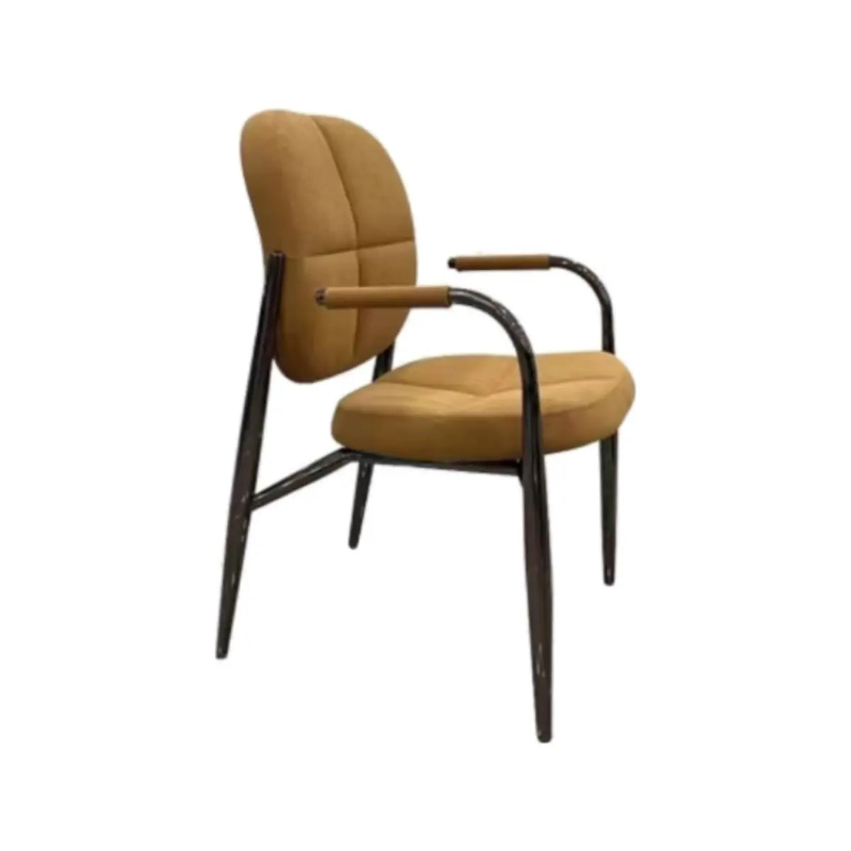 Curved Back Arm Chair Leather Dining Chairs Ginger Image - 7