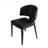 Curved Back Armless Leather Upholstered Dining Chair Image - 3