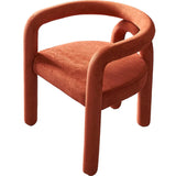 Curved Back Armrest Upholstered Dining Chair Orange Image - 21