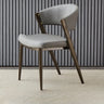 Curved Back Faux Leather Metal Dining Chair Champagne Image - 9