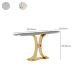 Curved Base Marble Gold Half-circle Display Console Table Image - 21