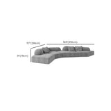 Curved Flannel Living Room Gray Large Sectional Sofa #size