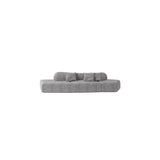 Curved Flannel Living Room Gray Large Sectional Sofa Image - 6