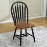 Curved Oak Slat-Back Wooden Dining Chair Walnut Finish Image - 2