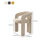 Curved Slat Back Velvet Upholstered Dining Chair Cream #size