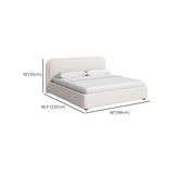 Curved Upholstered White King Headboard Storage Bed #size