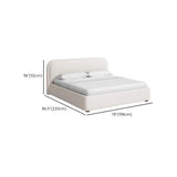 Curved Upholstered White King Headboard Storage Bed Image - 8