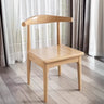 Curved Wood Natural Finish Open Back Dining Chairs Image - 6