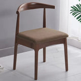 Curved Wood Natural Finish Open Back Dining Chairs Image - 4