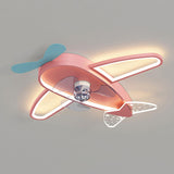 Cute Airplane Kids Room Remote Ceiling Fan with Light Image - 6