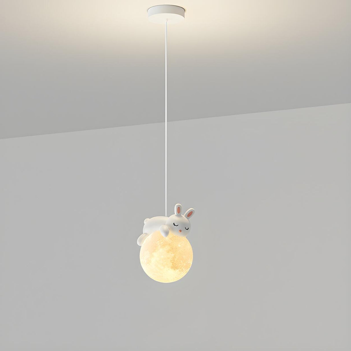 Cute Bear Globe Kids Children Room Pendant Light Image - 2